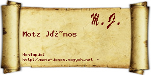 Motz János névjegykártya