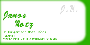 janos motz business card